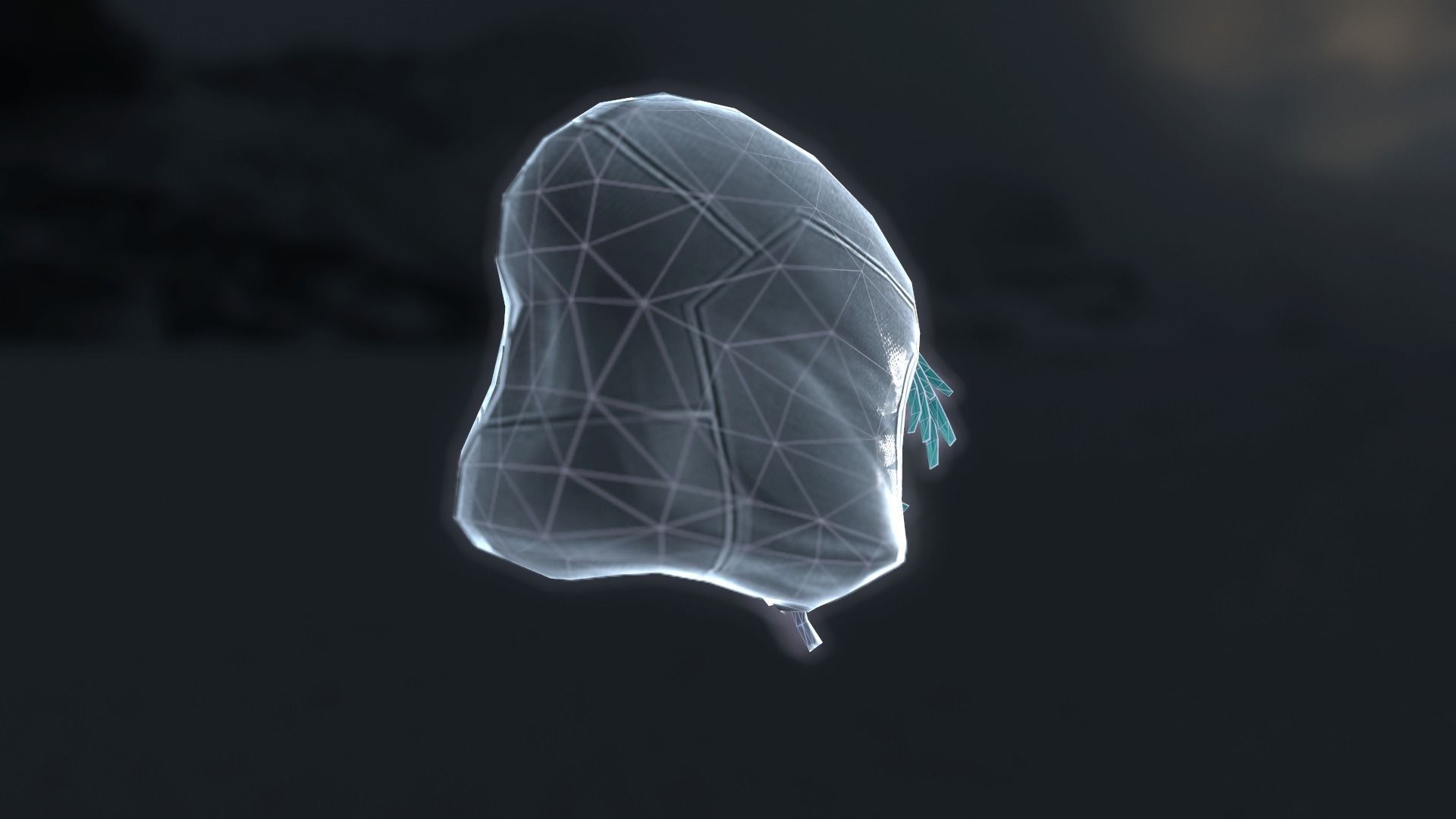 Sci-fi hood mask Low-poly 3D model_5