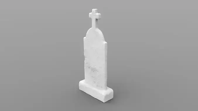 Flat Weathered Headstone 3D print model