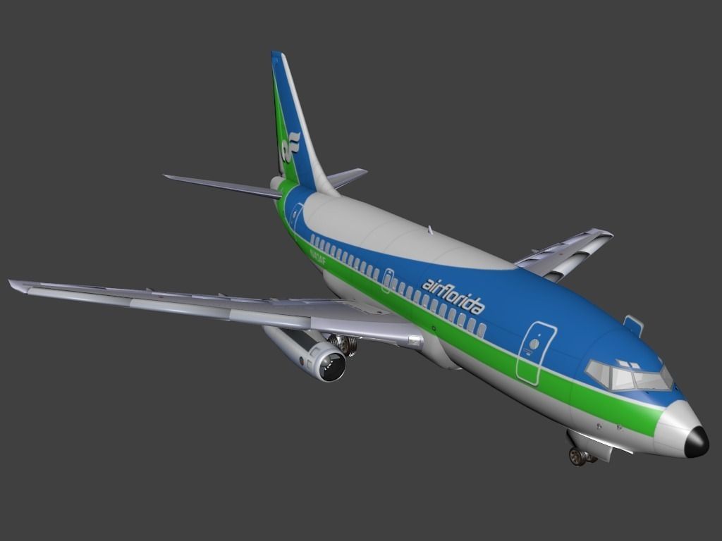 Boeing 737-100 Free low-poly 3D model_0