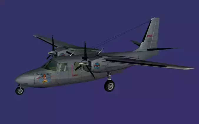 Aero Commander 500 Free low-poly 3D model