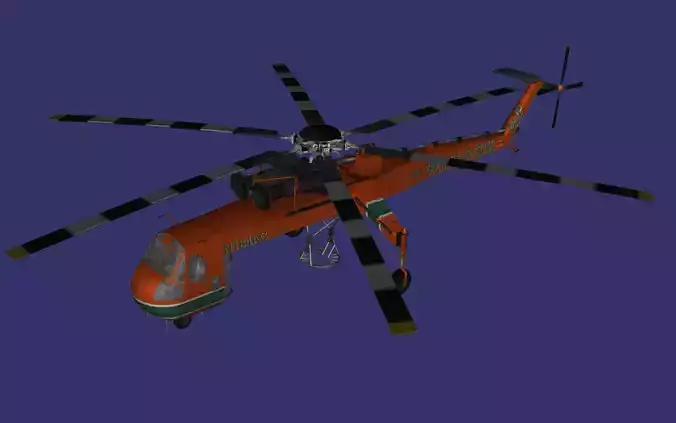 Sikorsky S-64 AirCrane Free low-poly 3D model