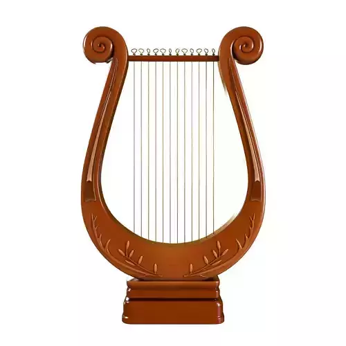 Wooden Lyre 3D model