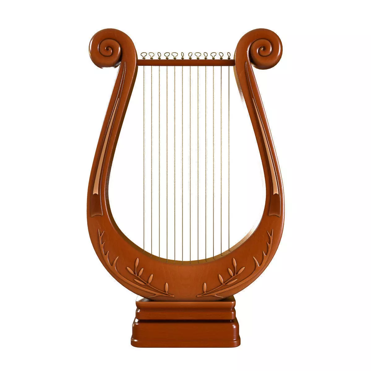 Wooden Lyre 3D model_0