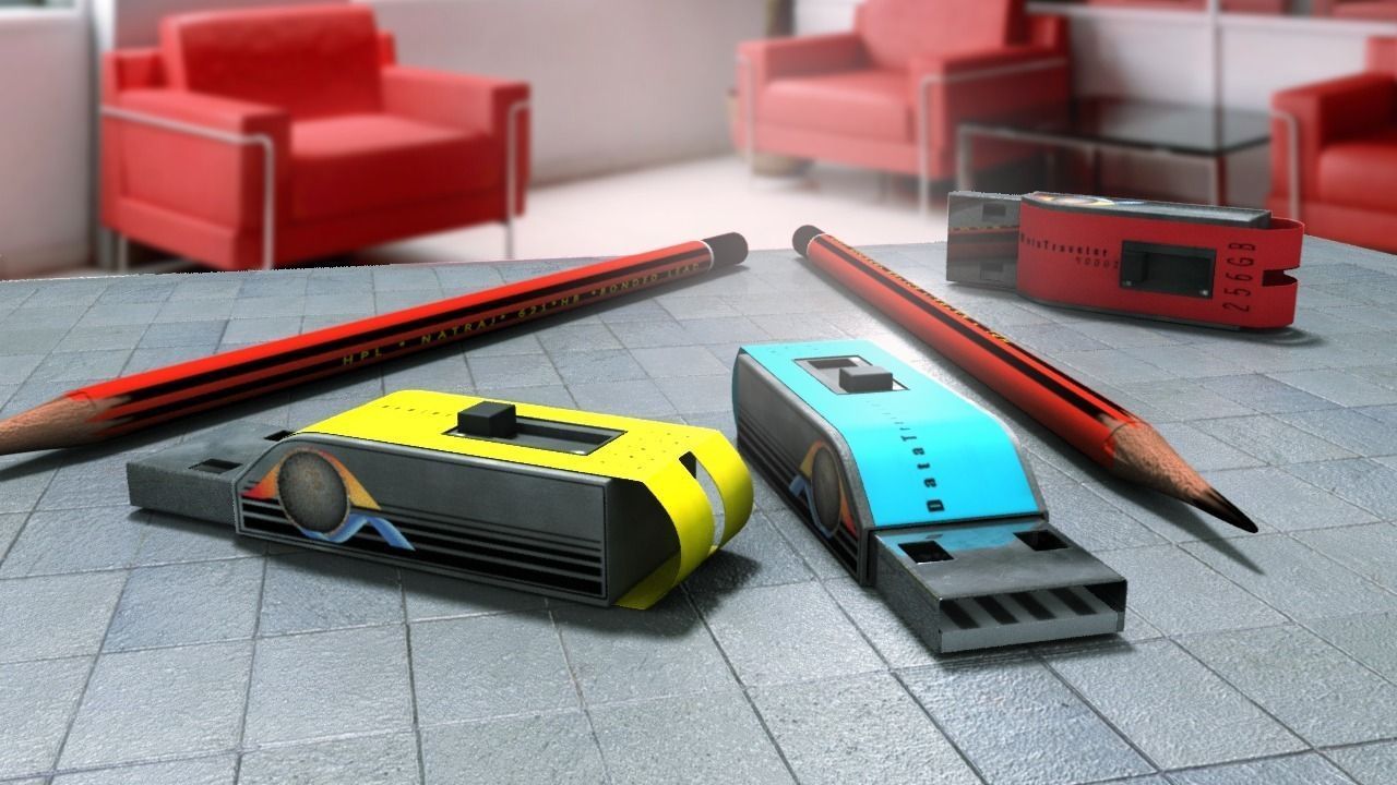 USB Pendrive model  Low-poly 3D model_0