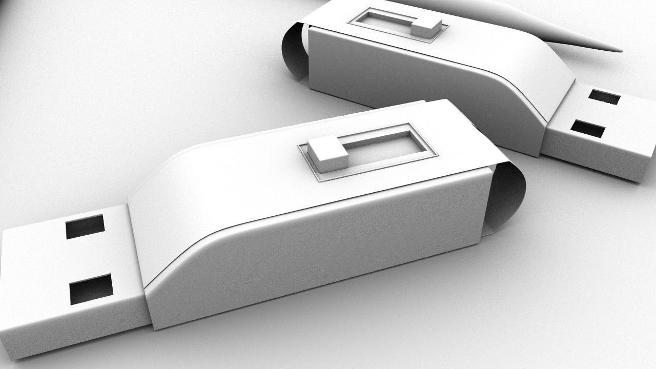 USB Pendrive model  Low-poly 3D model_3