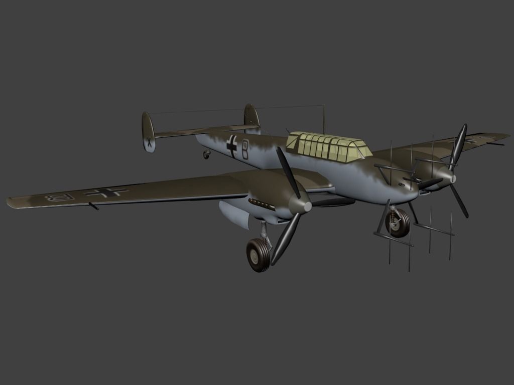 Messerschmitt Bf 110 Free low-poly 3D model_0