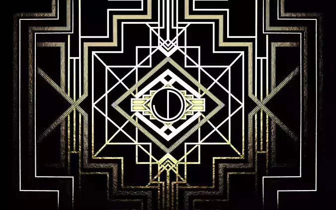 ART-DECO style Low-poly 3D model