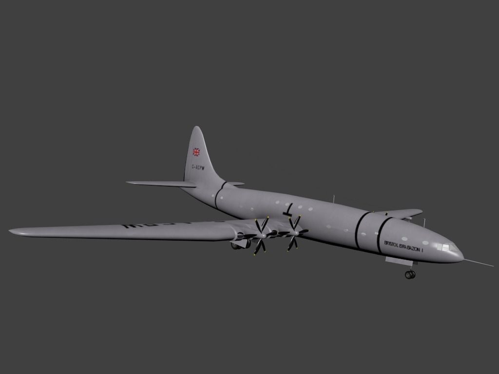 Bristol Type 167 Brabazon Free low-poly 3D model_0