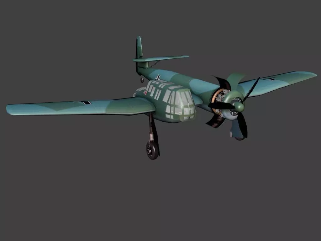 Blohm and Voss BV 141 Low-poly 3D model