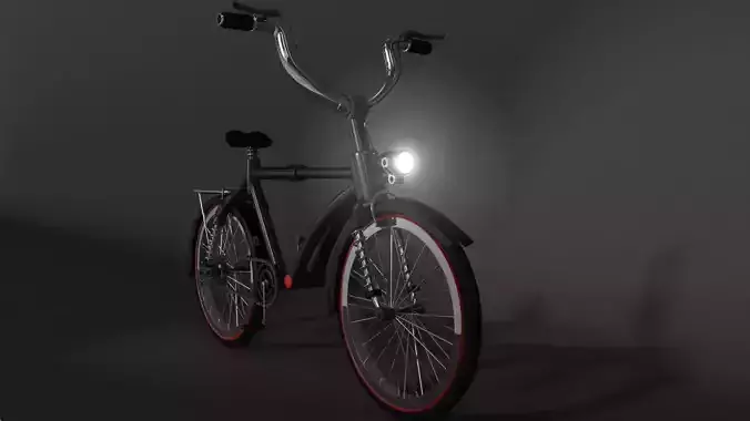 Bicycle with light 3D model