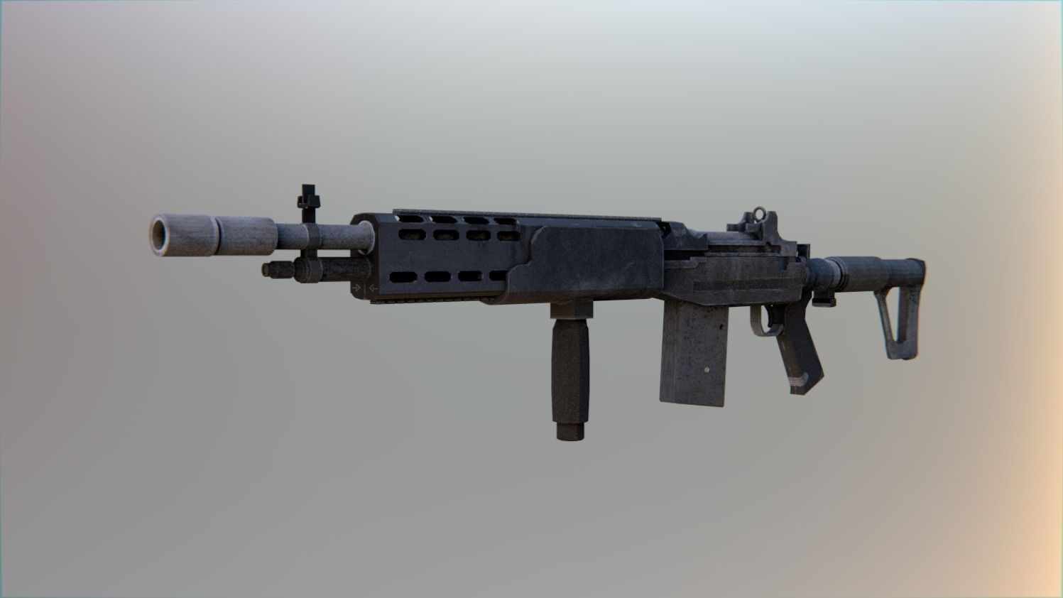MK14 EBR Low-poly 3D model_0