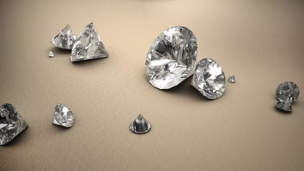 Diamond group of diamonds 3D model