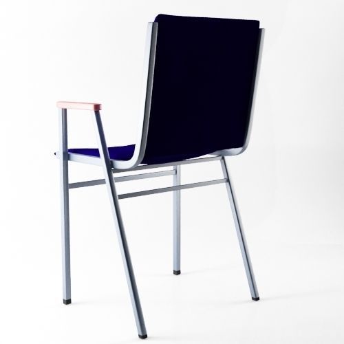 C16 chair with fabric and metal frame 3D model_3