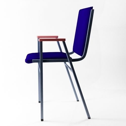 C16 chair with fabric and metal frame 3D model_2