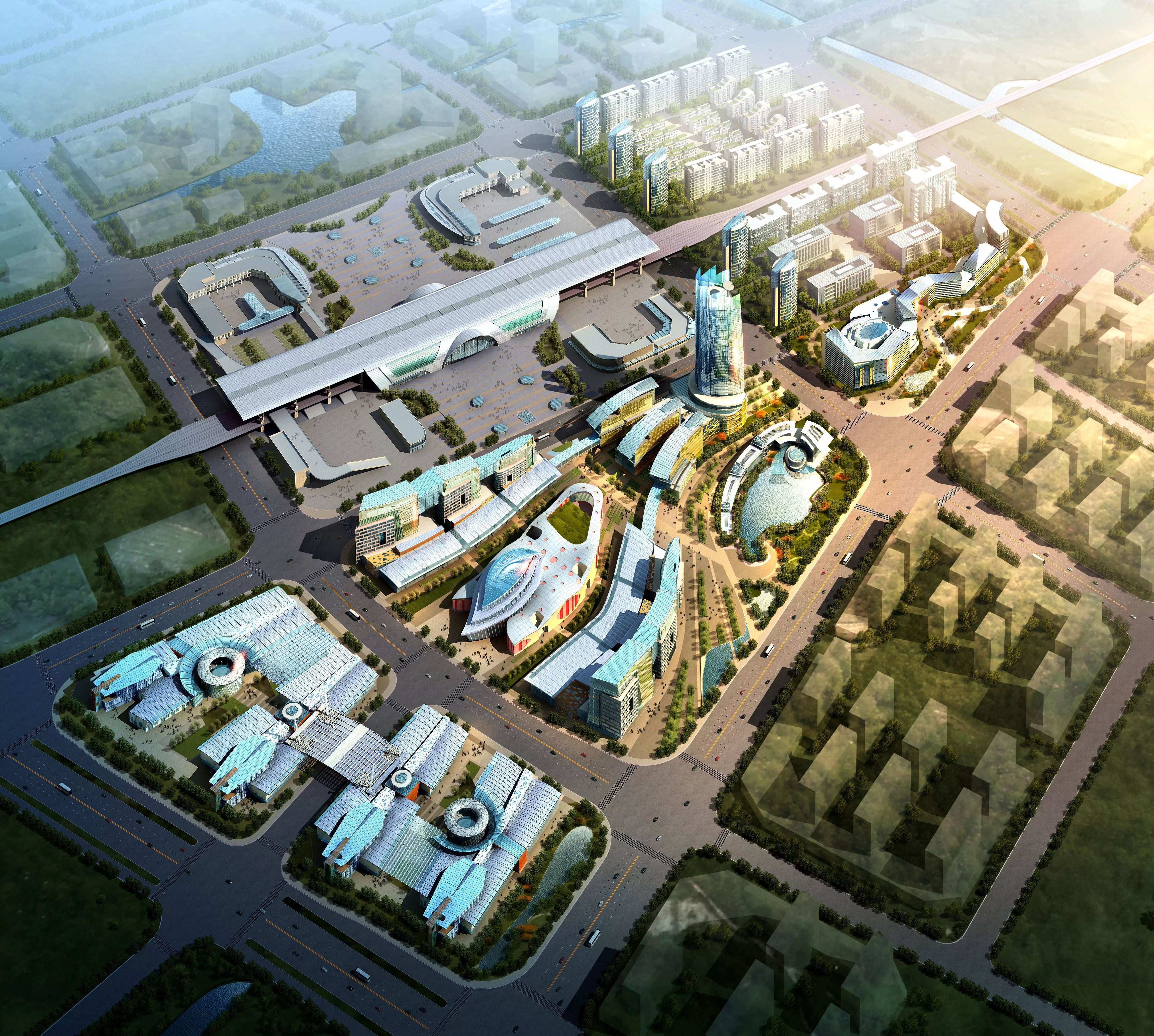 Architecture futuristic city in china 3D model