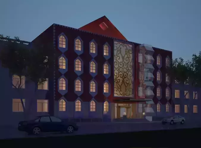 Architecture building where hotel is located