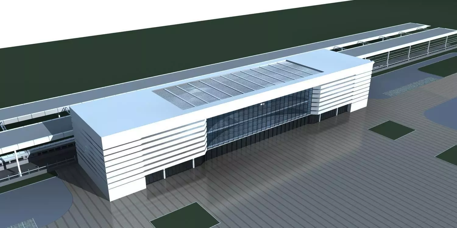 Station Building 3D model_0