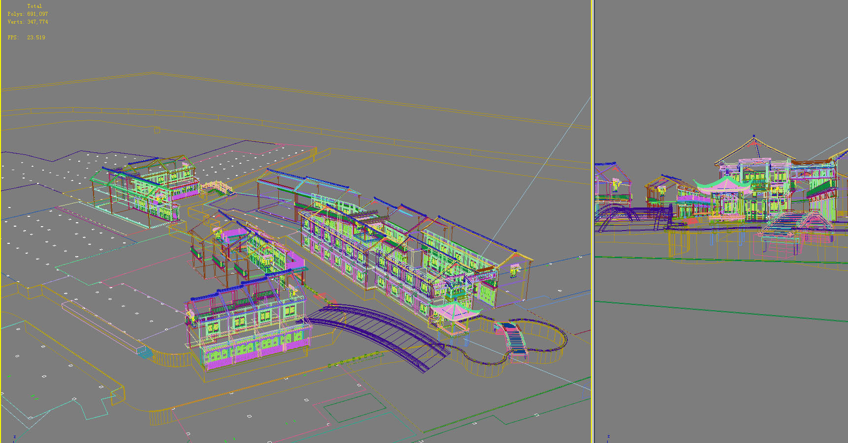 Chinese Style Architecture 3D model_1