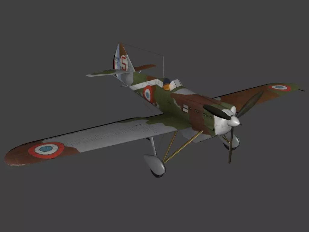 Dewoitine D 510 Low-poly 3D model