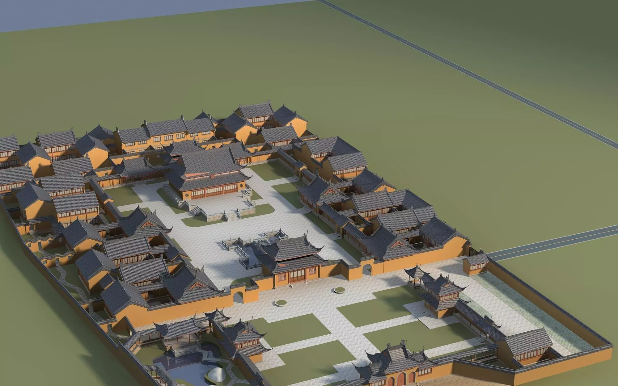 Chinese Style Architecture 3D model_0