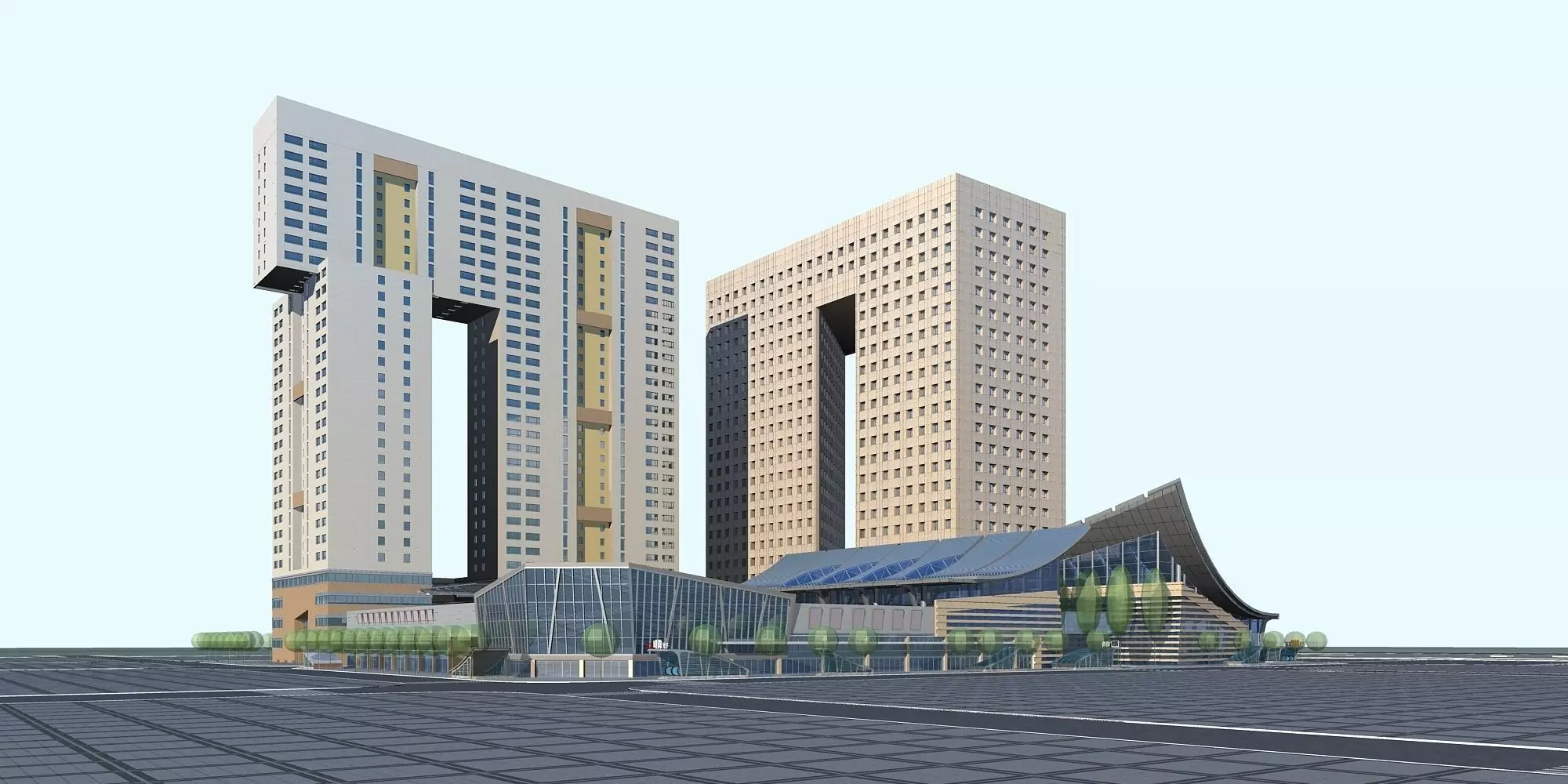 Station Building 3D model_0