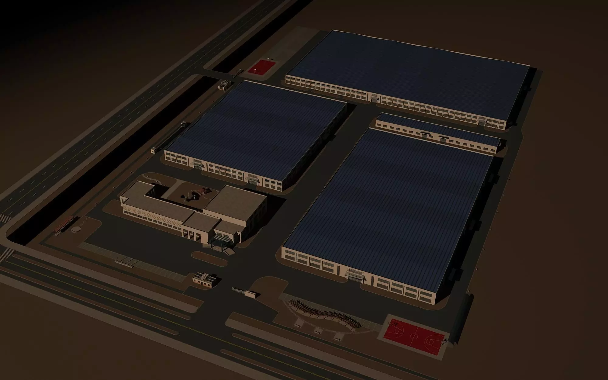 Architecture factory 3D model_0