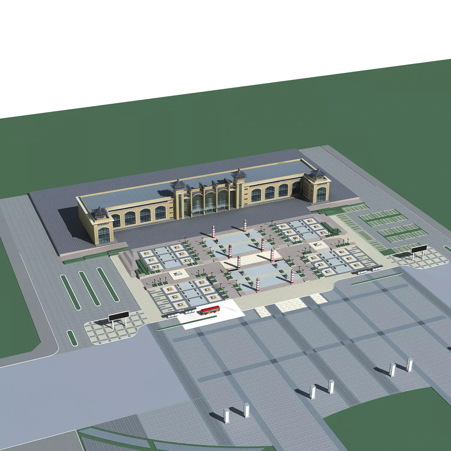 Station Building 3D model_0