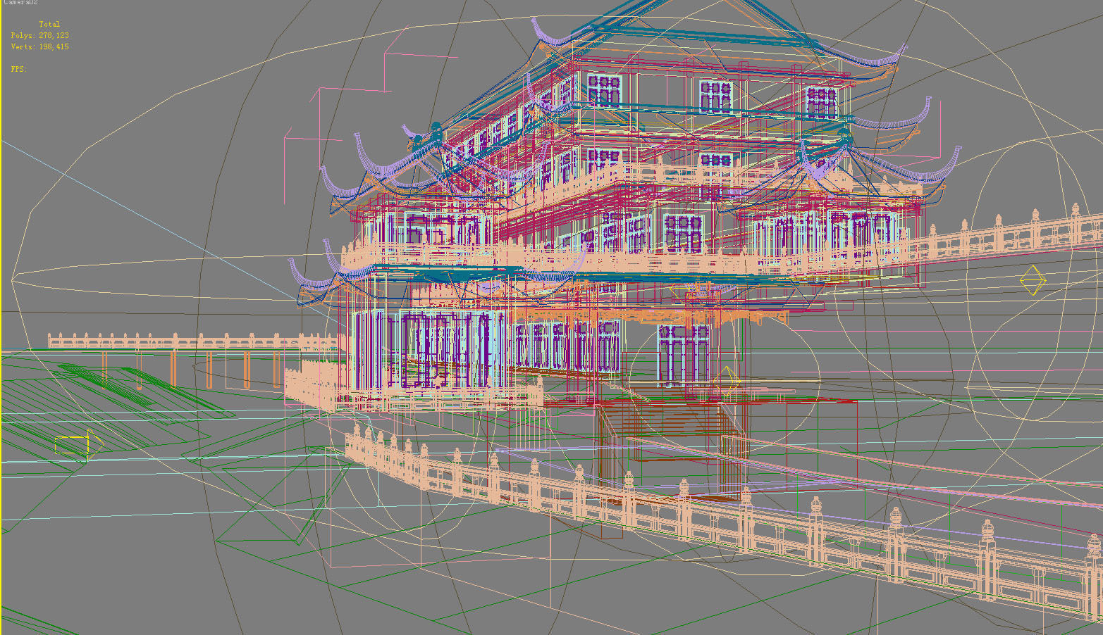 Chinese Style Architecture 3D model_1