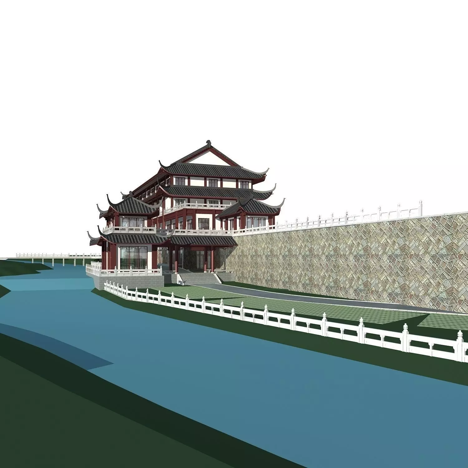 Chinese Style Architecture 3D model_0