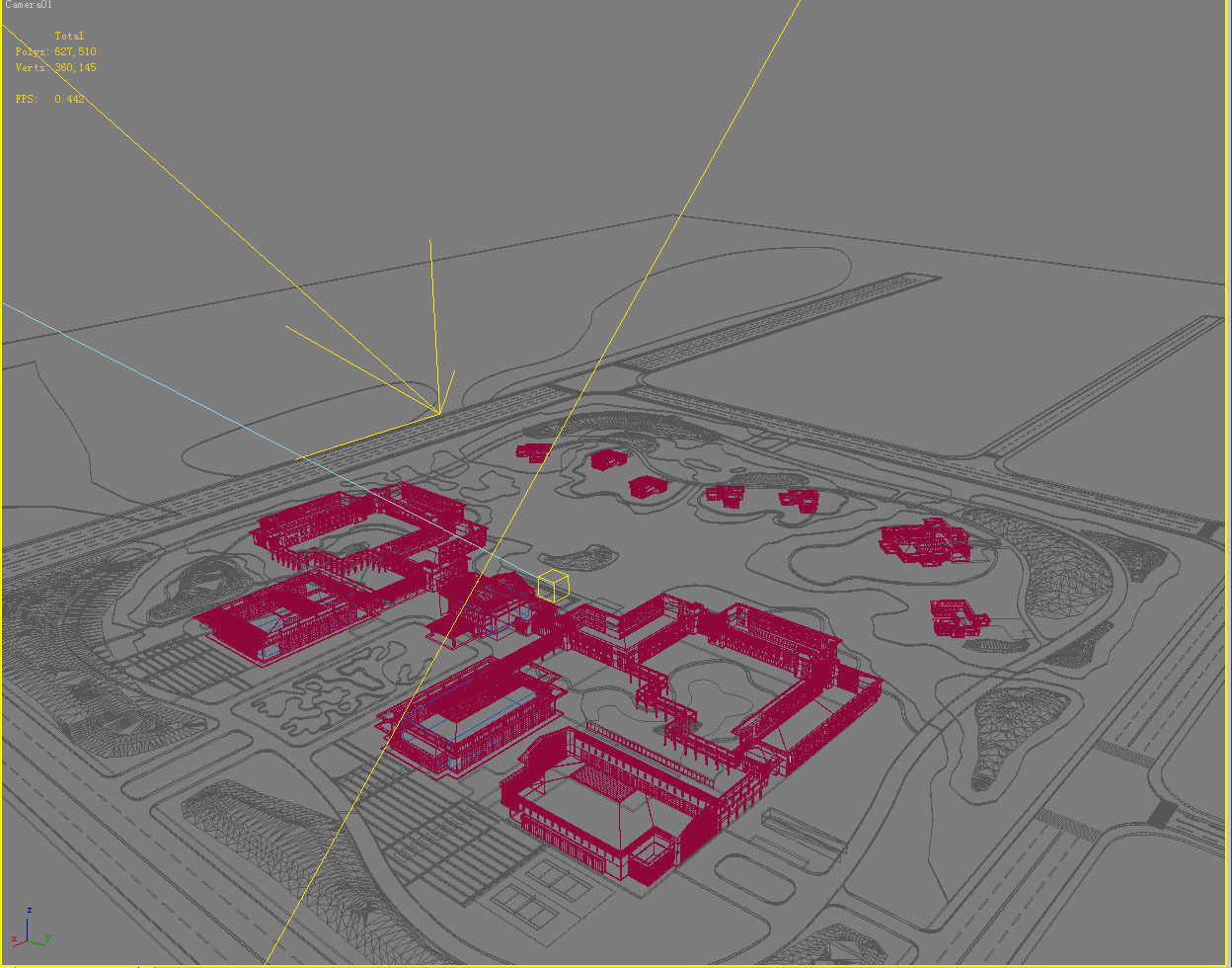 Architecture campus of university 3D model_1