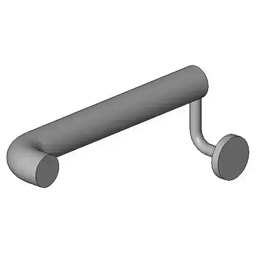 Handrail - Round w Extension - Start Free 3D model
