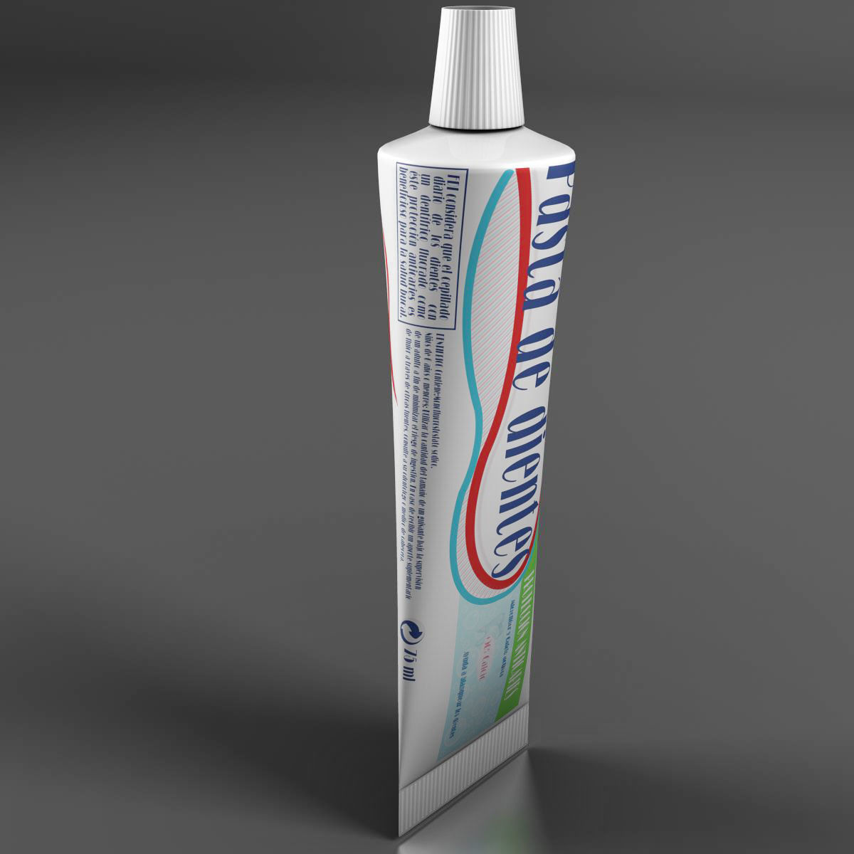 Toothpaste tube 3D model_1
