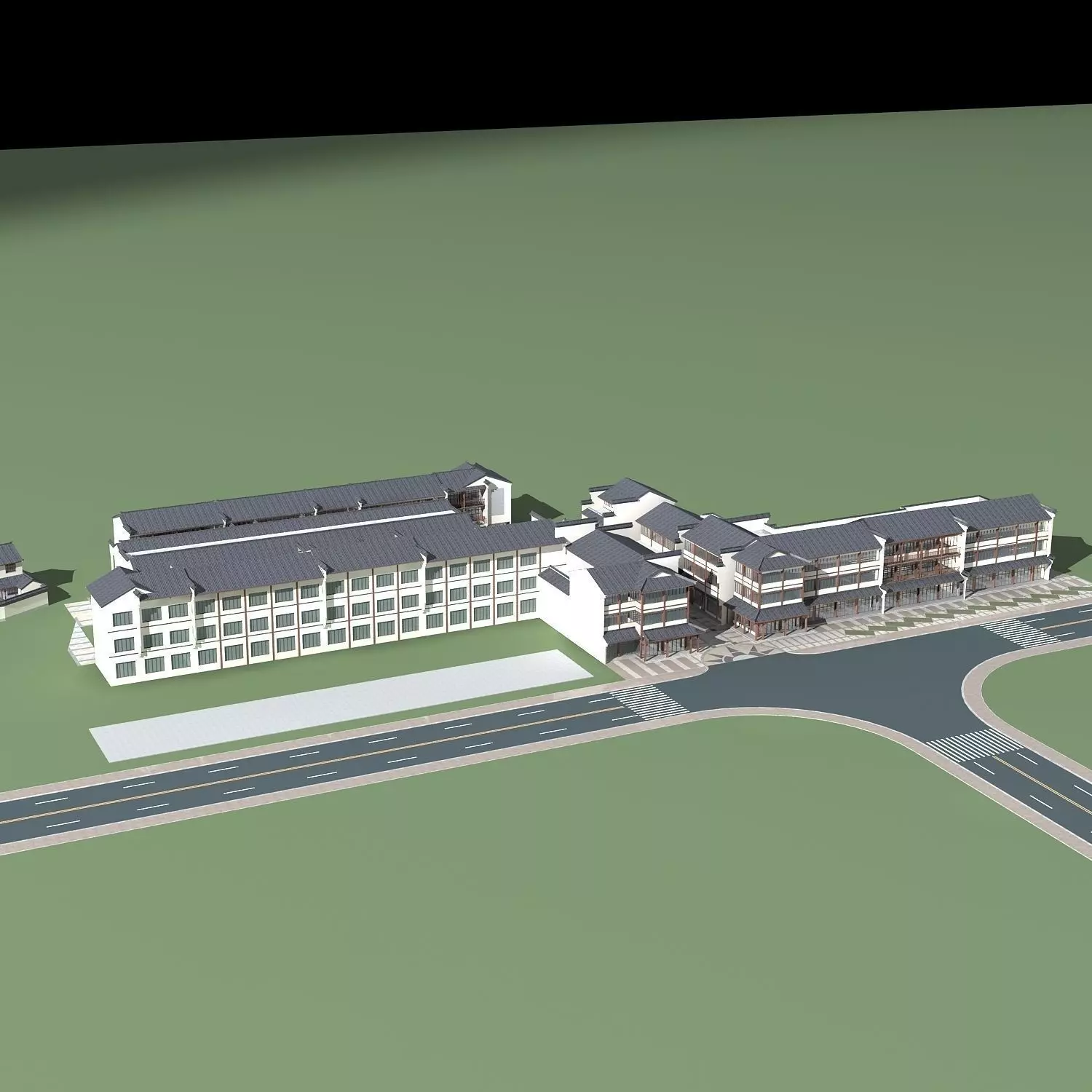 Chinese Style Architecture 3D model_0