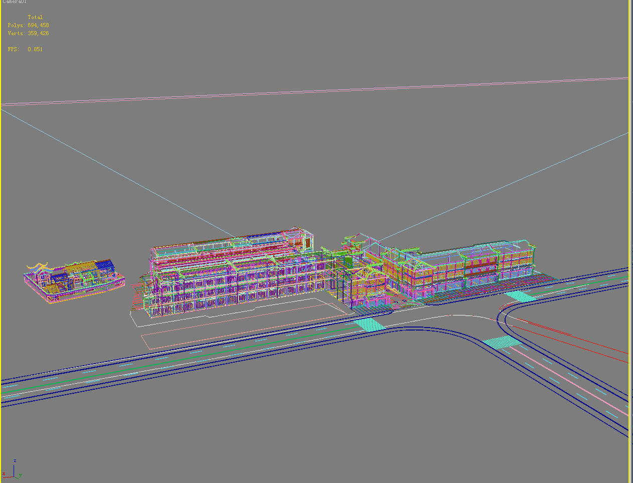 Chinese Style Architecture 3D model_1