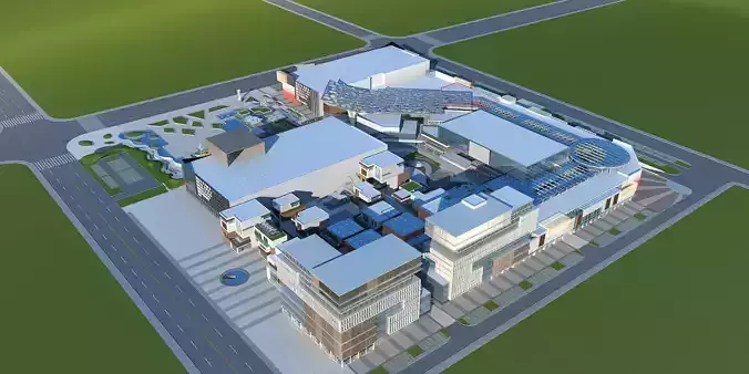 Architecture building in middle of city