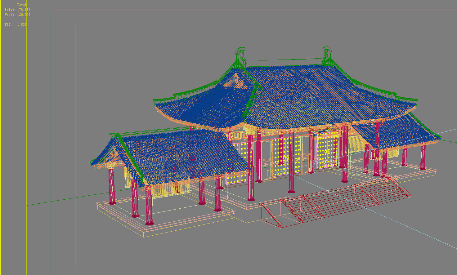 Chinese Style Architecture 3D model_1