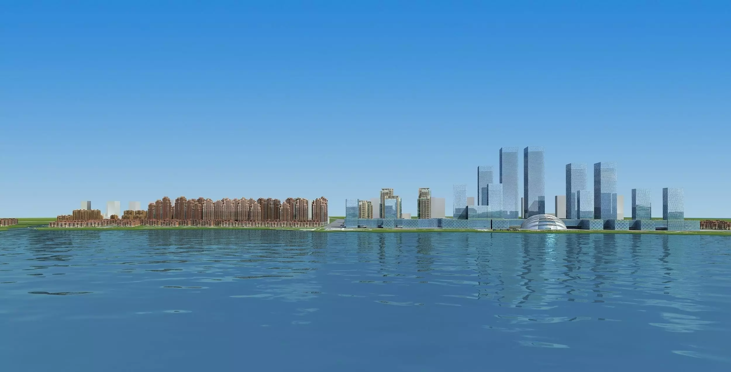 Architecture skyline of city in minecraft 3D model_0