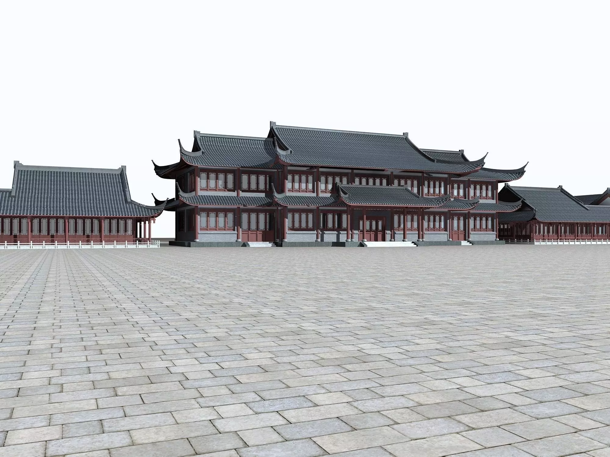 Chinese Style Architecture 3D model_0