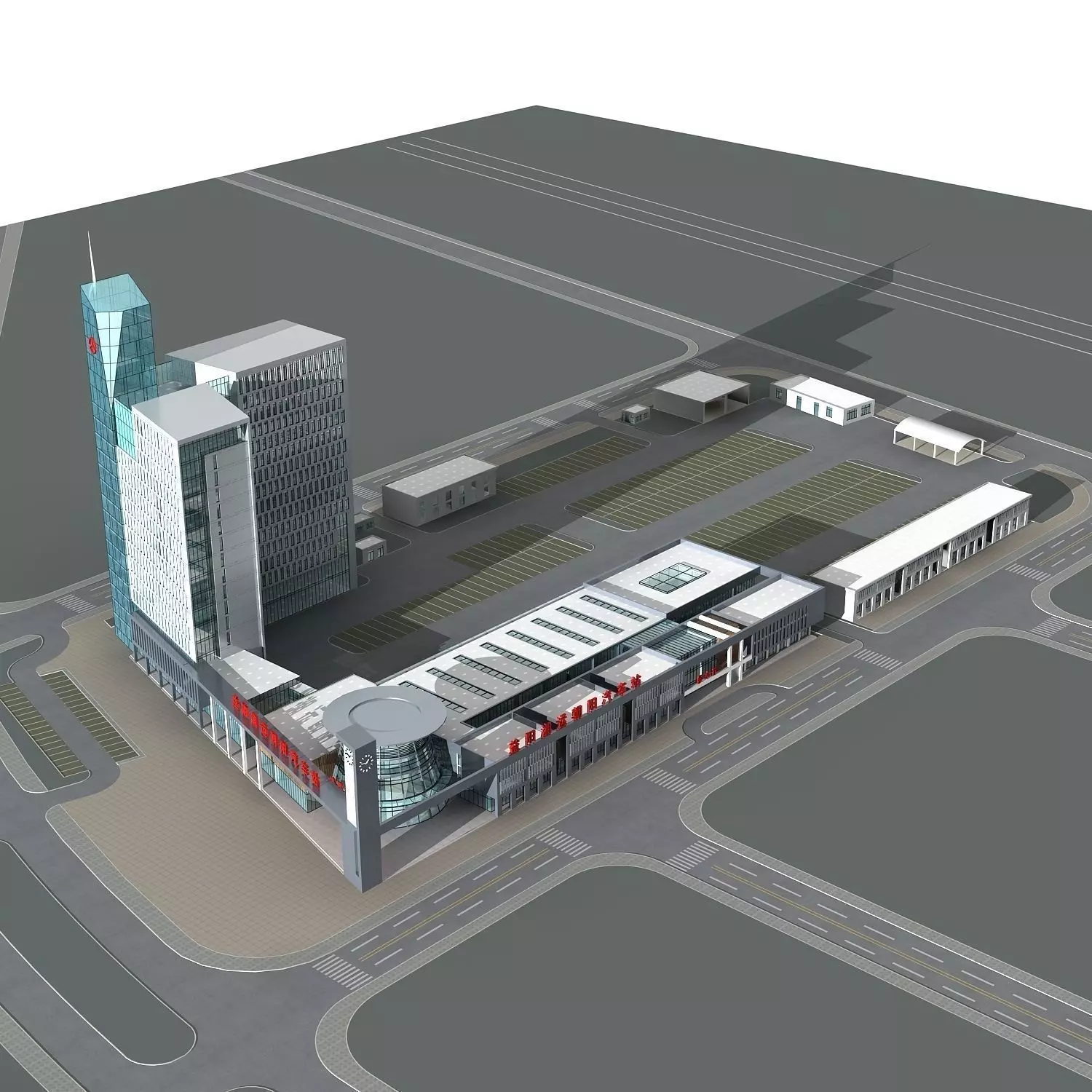 Station Building 3D model_0