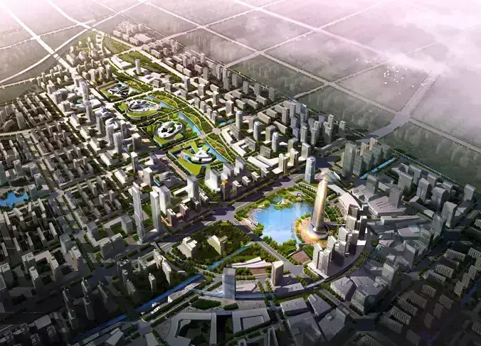 Architecture futuristic city in china