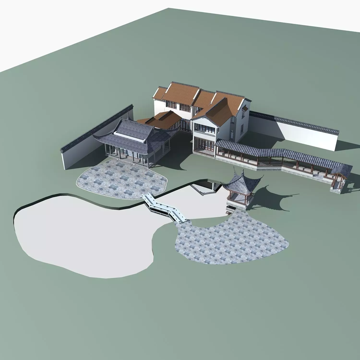 Chinese Style Architecture 3D model_0