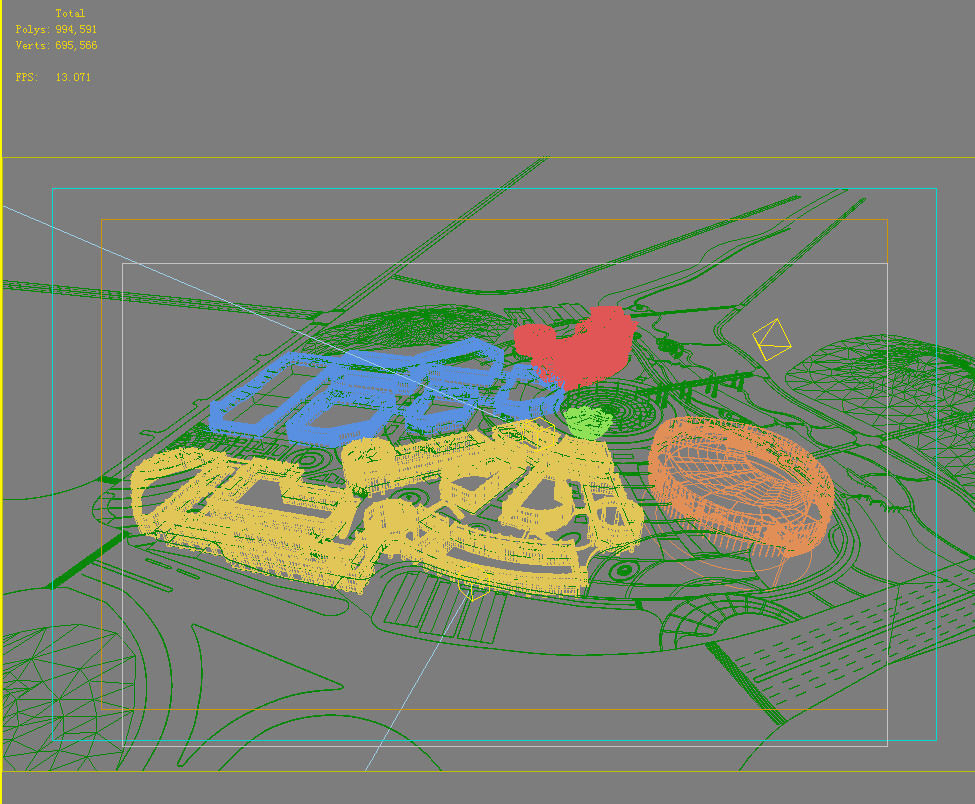 Architecture futuristic university campus 3D model_1