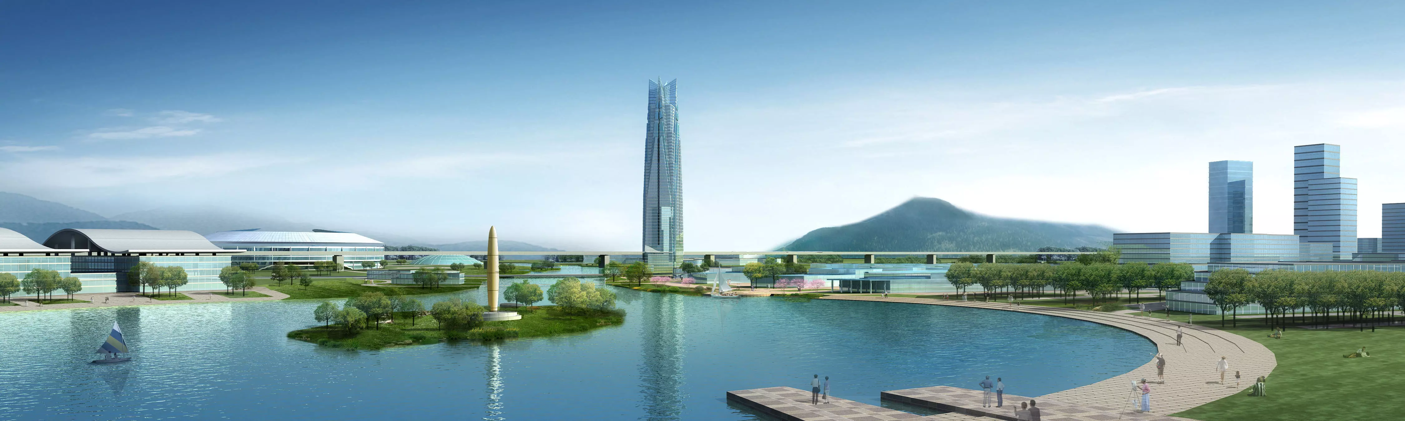 Architecture futuristic chinese city 3D model_0