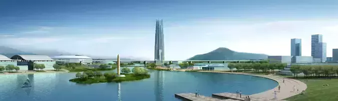 Architecture futuristic chinese city