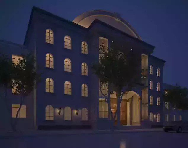 Architecture building at night
