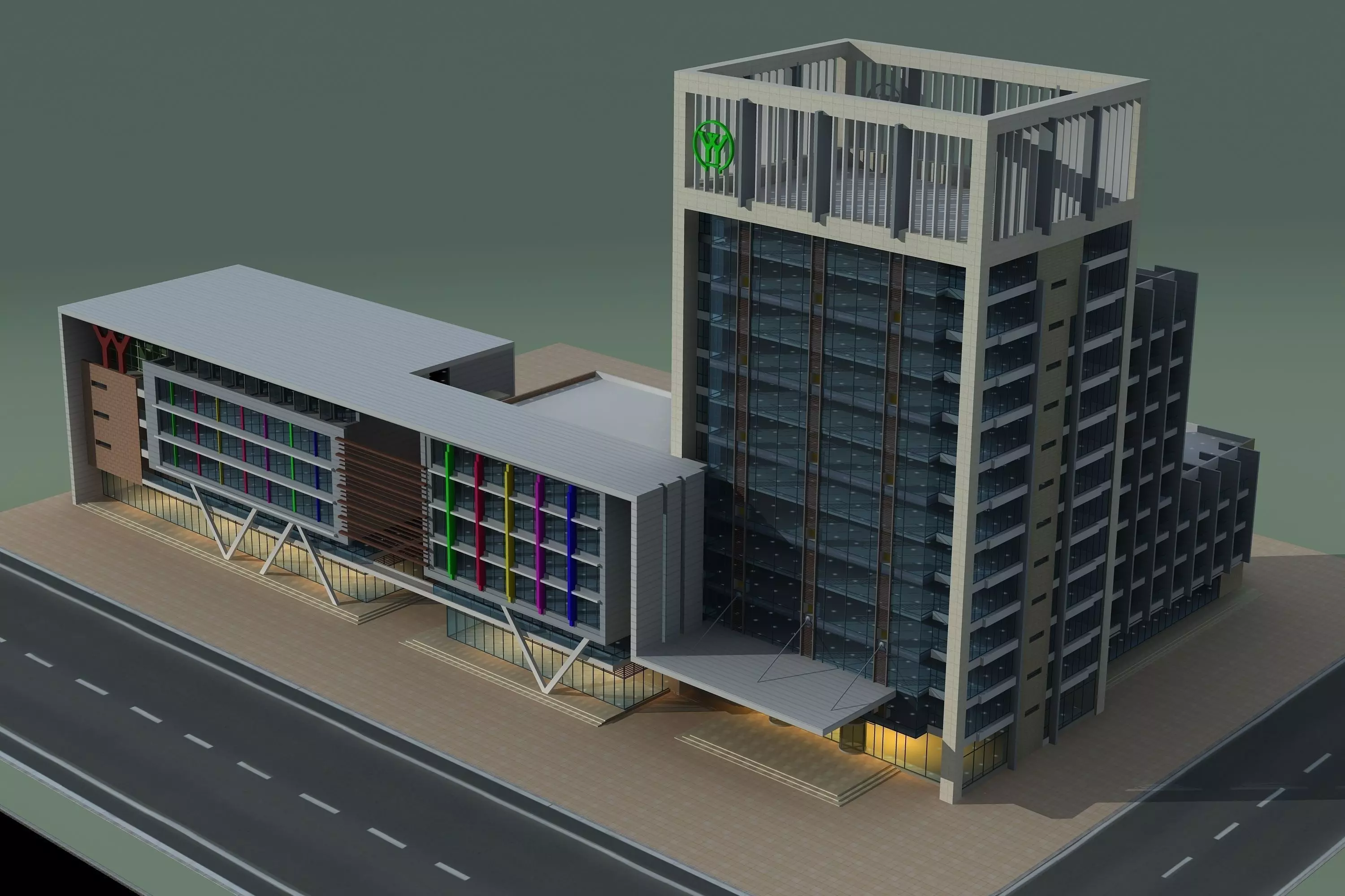 Architecture hotel building 3D model