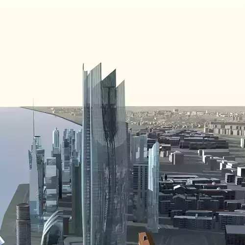 Architecture city with skyscrapers