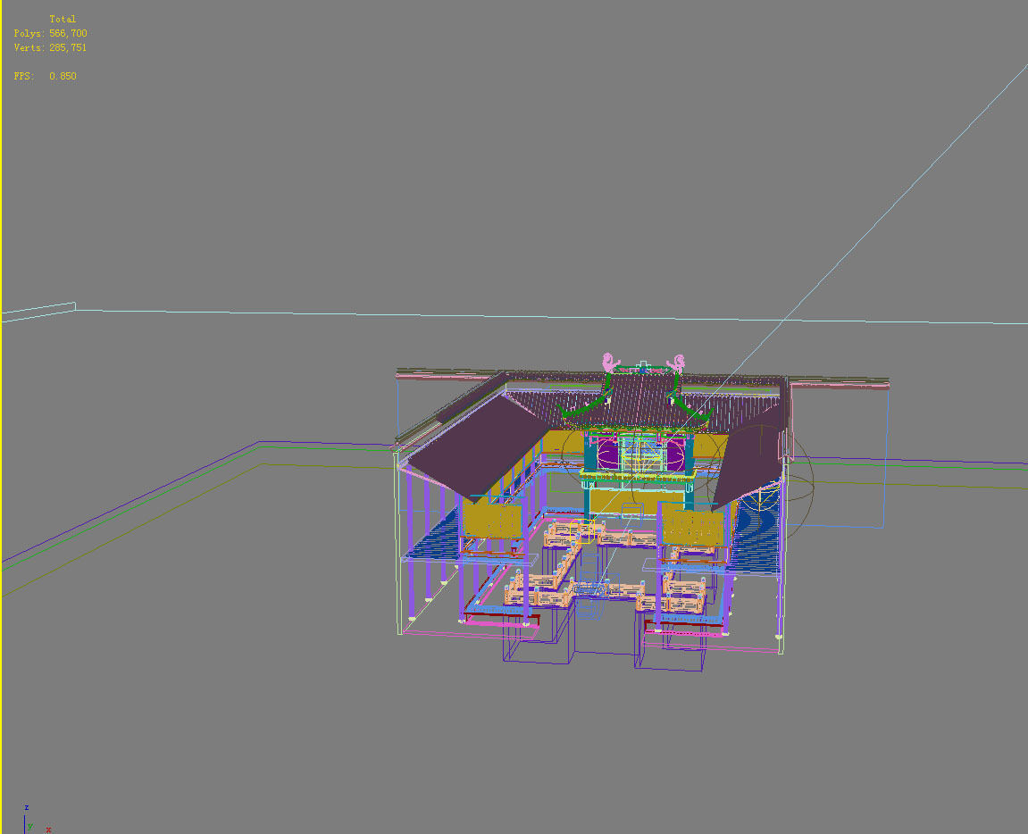 Chinese Style Architecture 3D model_1