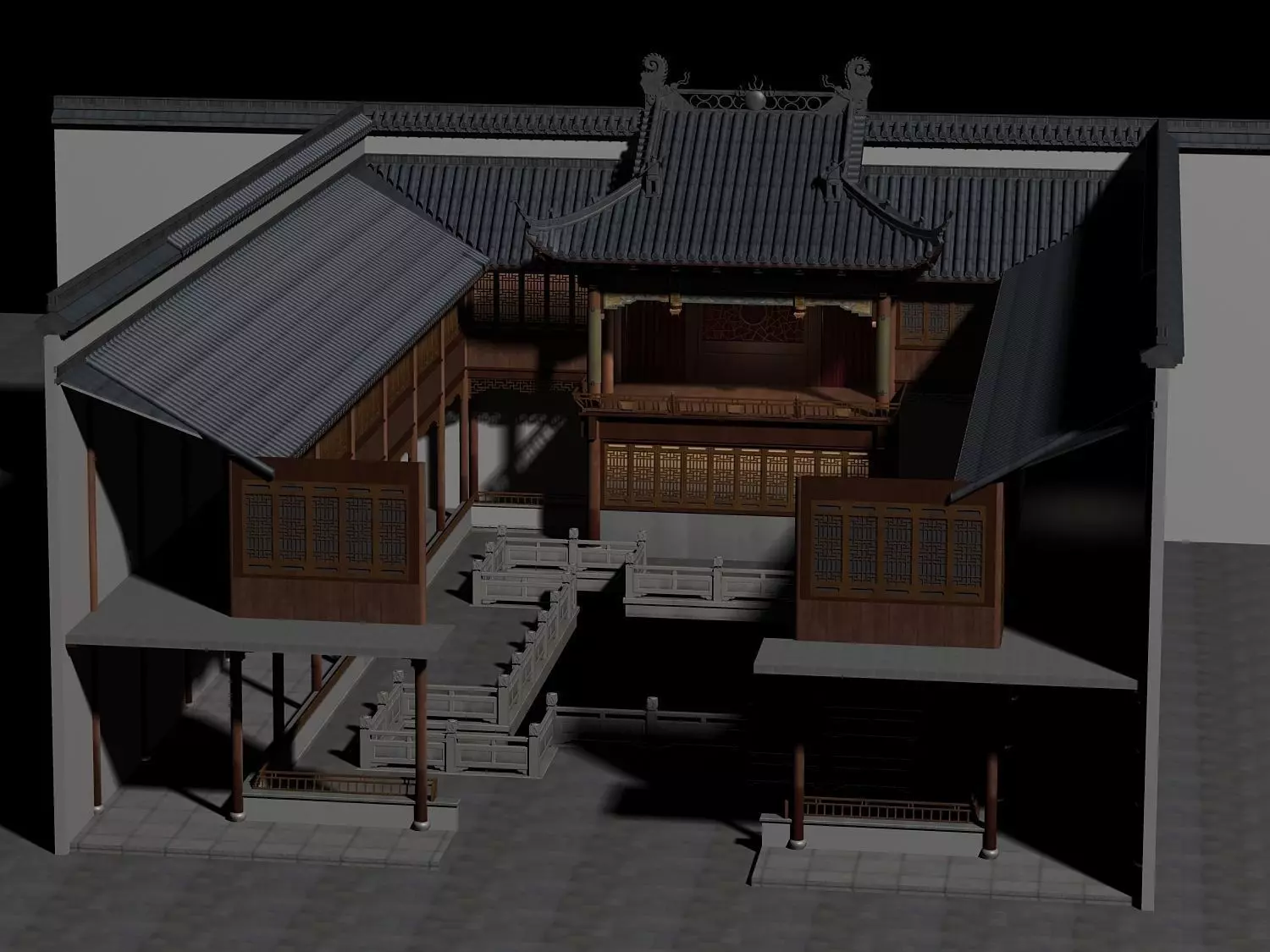 Chinese Style Architecture 3D model_0