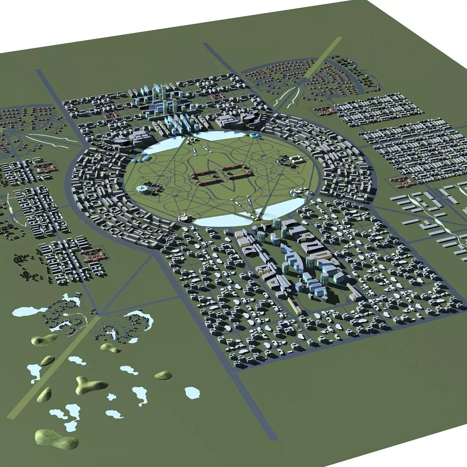 Architecture futuristic city 3D model